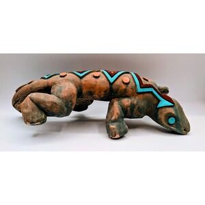 Vintage 1997 Frontier Studio Pottery Lizard Sculpture by Chris Crooks
